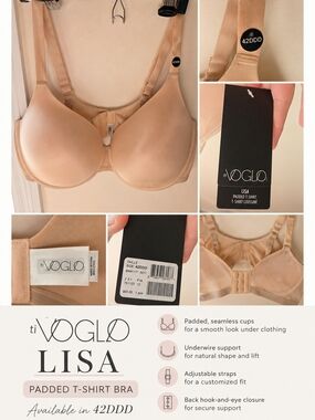 ti Voglo Lisa Padded T-Shirt Bra — Nude / 42DDD